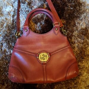 Vintage red leather gucci handbag